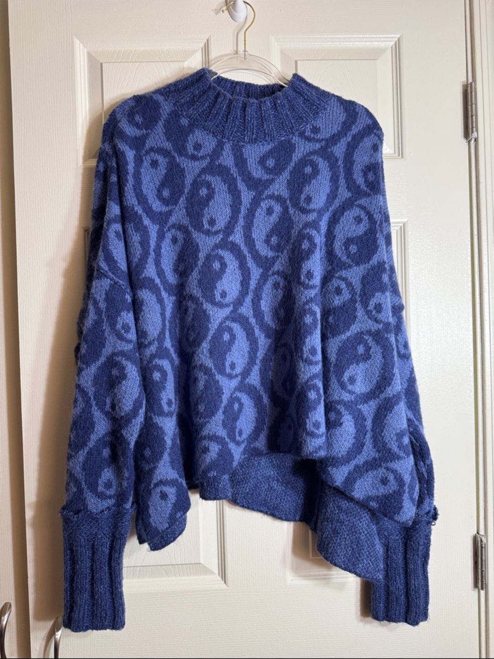 Free People Two-toned, Yin/Yang Oversized Sweater